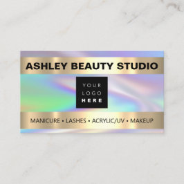 Lash Makeup Nail Stylist Logo-Holograph-Aufkleber Visitenkarte