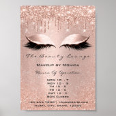 Lash Makeup Opening Stunden Salon Rose Tropfen Gli Poster (Vorne)