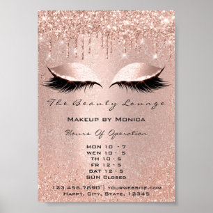 Lash Makeup Opening Stunden Salon Rose Tropfen Gli Poster
