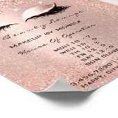 Lash Makeup Opening Stunden Salon Rose Tropfen Gli Poster (Ecke)