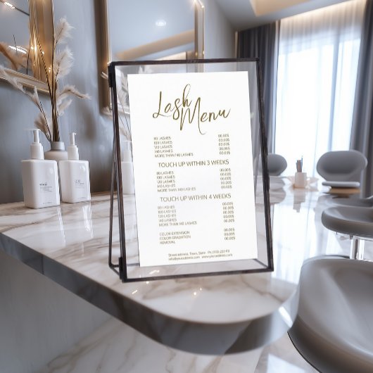 Lash Menü Eyelash Erweiterungen Minimal einfache B