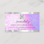 Lash Nails QRCode Logo Glitzer Lila,PInk Visitenkarte (Rückseite)
