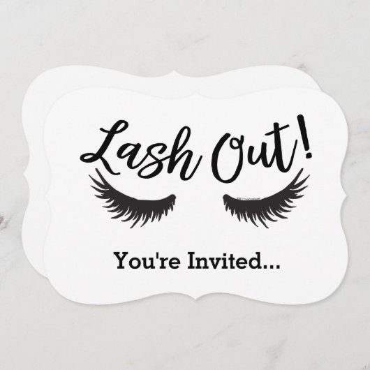 Lash Out Eyelashes Lash Salon Makeup Artist Einladung (Vorne/Hinten)