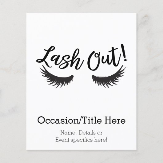 Lash Out Eyelashes Lash Salon Makeup Artist Flyer (Vorne)