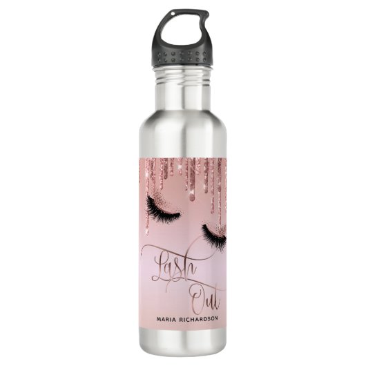 Lash Out Makeup Eyebrow Eyes Lashes Gold Edelstahlflasche (Vorderseite)