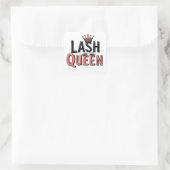 Lash Queen Funny Eye Lashes Quadratischer Aufkleber (Tasche)