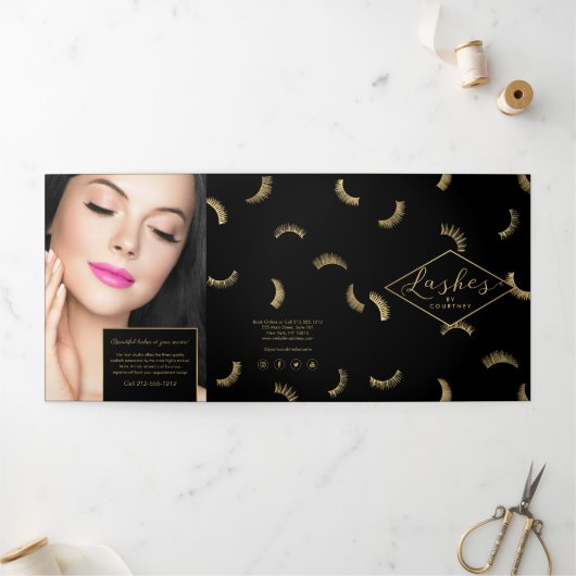 Lash Salon Black/Gold Broschüre (Außenbereich)