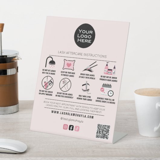 Lash Salon Eyelash Extension Aftercare Institution Sockelschild (In SItu)