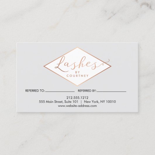 Lash Salon Grau/Rose Gold Referral (Rückseite)
