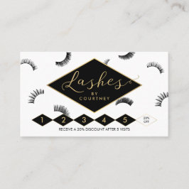 Lash Salon Loyalität Weiß/Schwarz/Gold Treuekarte