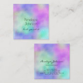 Lash Specialist Lila und Blue Elegante Abstrakt Quadratische Visitenkarte (Vorne/Hinten)