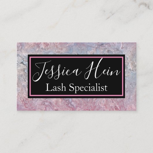 Lash Specialist Monogram Glitzer Script Salon Visitenkarte (Vorderseite)