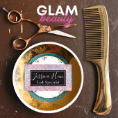 Lash Specialist Monogram Glitzer Script Salon Visitenkarte