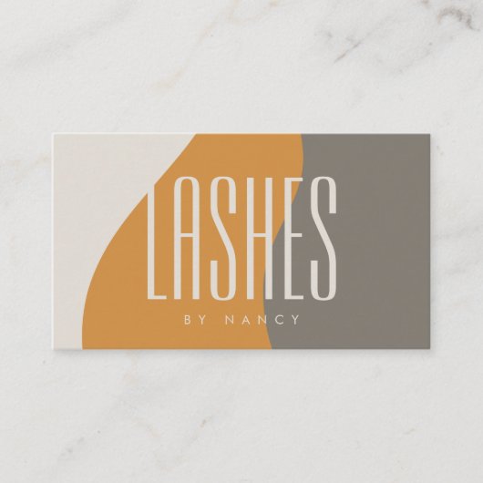 Lash Stylist Earth Tones Retro Visitenkarte (Vorderseite)