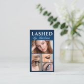 Lash Stylist moderne Typografie Drehbuch Luxus-Fot Visitenkarte (Stehend Vorderseite)