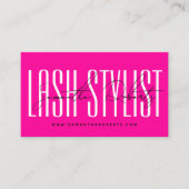 Lash Stylist moderne Typografie Drehbuch nepink Visitenkarte (Vorderseite)