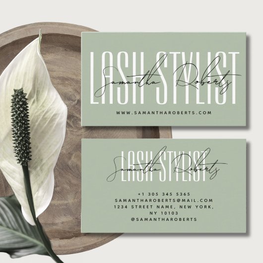 Lash Stylist Moderne Typografie Saline Visitenkarte