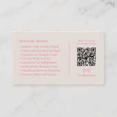 Lash Tech Elegant Lashes Script Pink Sand Visitenkarte (Rückseite)