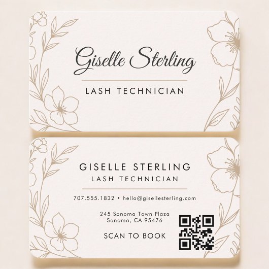 Lash Tech Floral QR Code Professional Visitenkarte
