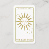 Lash Tech Golden Sun Tarot Social Media QR Visitenkarte (Vorderseite)