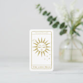 Lash Tech Golden Sun Tarot Social Media QR Visitenkarte (Stehend Vorderseite)