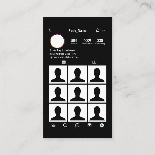 Lash Tech Gram Business Card Visitenkarte (Vorderseite)