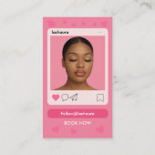 Lash Tech Pink Instagramm QR Code Foto Visitenkarte (Rückseite)