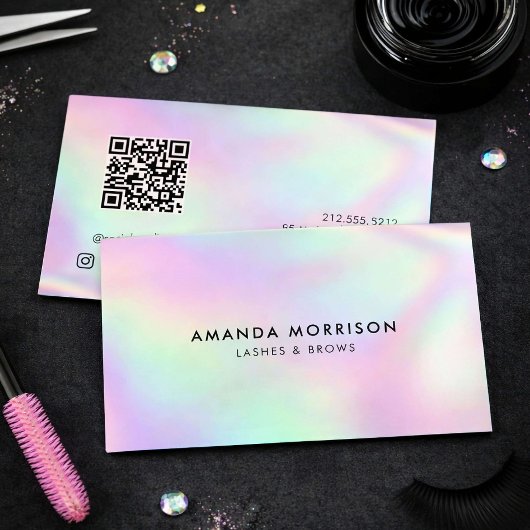 Lash Tech QR-Code Holografisch Visitenkarte