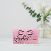 Lash Tech Rosen Red Pink Glam Glitzern Eyes Visitenkarte (Stehend Vorderseite)
