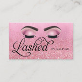 Lash Tech Rosen Red Pink Glam Glitzern Eyes Visitenkarte (Vorderseite)