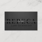 Lash Tech Salon Foto Black Luxury QR Code Visitenkarte (Vorderseite)