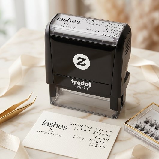 Lash Tech Studio Benutzerdefinierte Rücksendeadres Permastempel