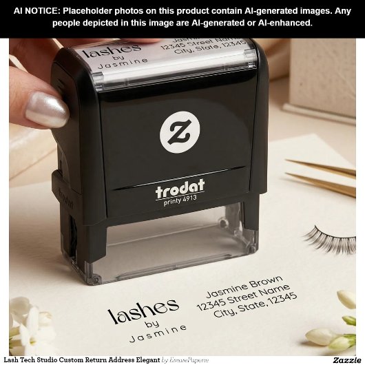 Lash Tech Studio Benutzerdefinierte Rücksendeadres Permastempel