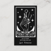 Lash Tech Tarot Card Black Business Card Visitenkarte (Vorderseite)