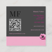 Lash Technician, Eyelash Infills QR Code Monogram  Quadratische Visitenkarte (Rückseite)