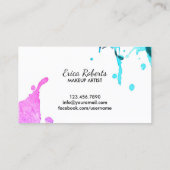 Lash Technician Watercolor Eyelash Extension Salon Visitenkarte (Rückseite)