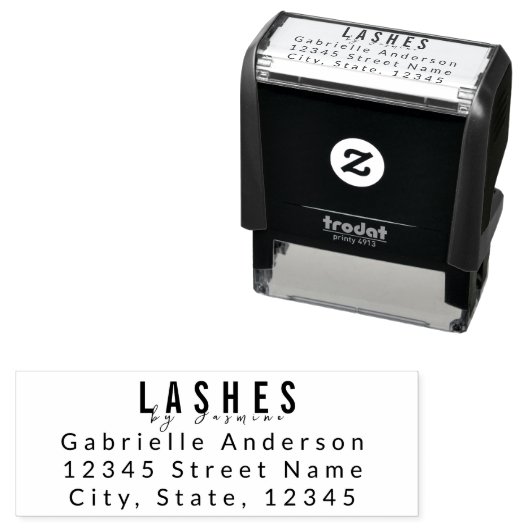 Lash-Techniker Individuelle Rücksendeadresse Elega Permastempel (Beispiel)