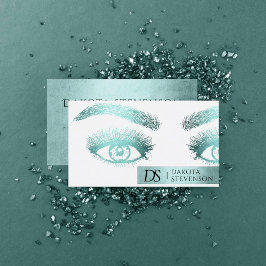 Lash Techniker | Luxuriöse Türkis Aquamarin Green Visitenkarte