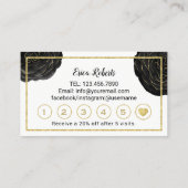 Lash Techniker Makeup Artist Black Floral Treuekarte (Rückseite)