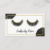 Lash Techniker Makeup Artist Black Floral Treuekarte (Vorderseite)