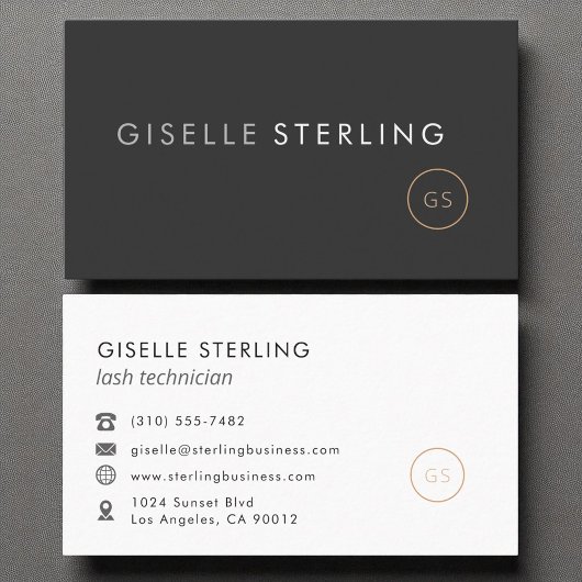 Lash Techniker Minimalistisch Luxus Black Visitenkarte