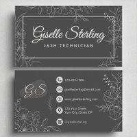 Lash Techniker Moody Charcoal Grau Floral Moderne