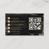 Lash Techniker QR Code Black Gold Agate Luxus Visitenkarte (Rückseite)