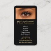 Lash Techniker QR Code Black Gold Luxury Schönheit Visitenkarte (Rückseite)