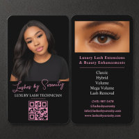 Lash Techniker QR Code Luxury Black Pink Schönheit