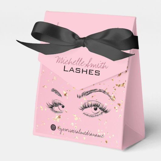 Lash Verlängerung Lashes Gold Glitzer Aftercare Ki Geschenkschachtel (Vorderseite)