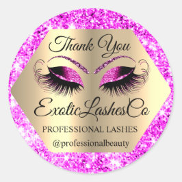 Lash Vielen Dank Makeup Artist Gold Eye Hot Pink Runder Aufkleber