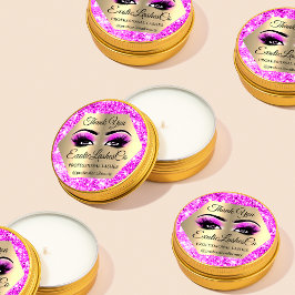 Lash Vielen Dank Makeup Lashes Gold Hot Pink Runder Aufkleber