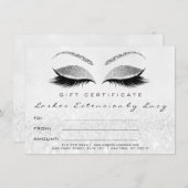 Lash White Silver Makeup Certificate Geschenk Glit (Vorne/Hinten)