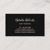 Lashed Eyelash Extensions Makeup Artist Black Gold Visitenkarte (Rückseite)